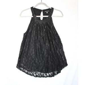 Y2K Cable & Gauge Womens Whimsigoth Romantic Fairy Goth Swan Black Lace Halter L